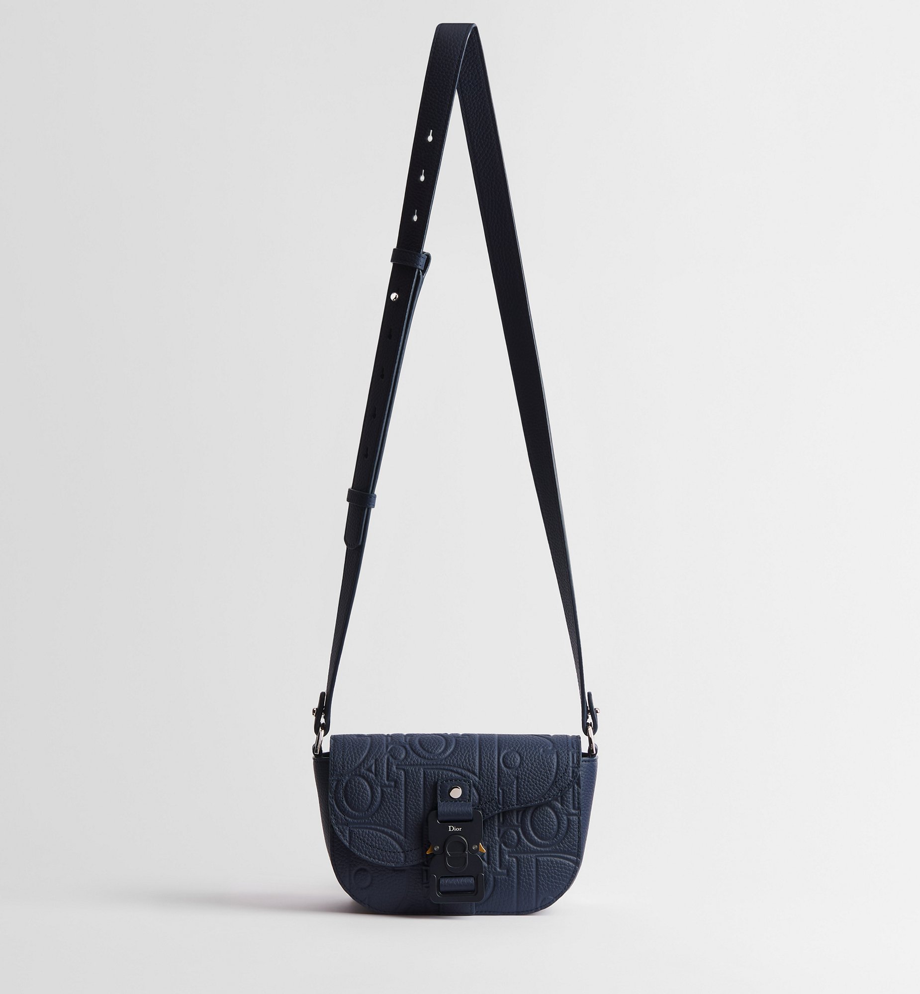 Dior Saddle Flap Messenger Bag – Navy Blue Dior Gravity Leather - Image 4