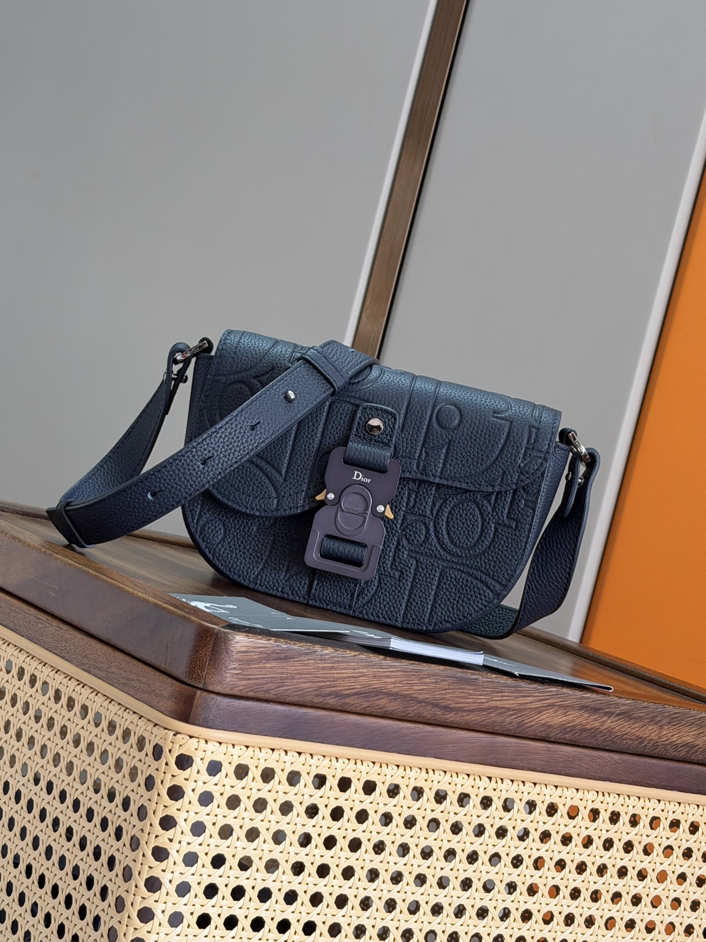 Dior Saddle Flap Messenger Bag – Navy Blue Dior Gravity Leather - Image 5